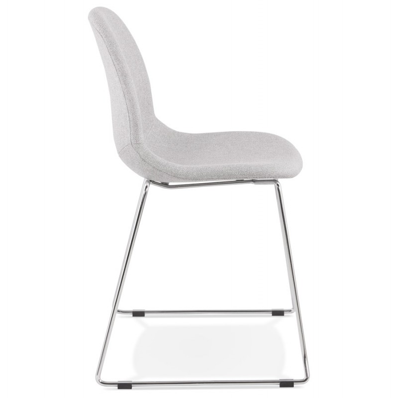 Design stackable chair in fabric with chromed metal legs MANOU (light gray) - image 47717
