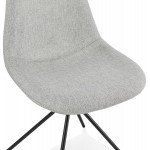 Design chair and Scandinavian black metal foot fabric MALVIN (light grey)