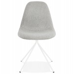 Design chair and Scandinavian fabric white metal feet MALVIN (light grey)