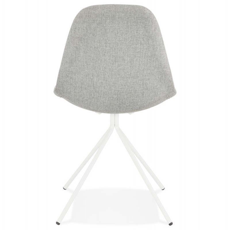 Design chair and Scandinavian fabric white metal feet MALVIN (light grey) - image 47752