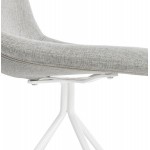 Sedia di design e tessuto scandinavo piedi bianchi in metallo MALVIN (grigio chiaro)