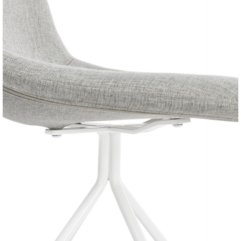 Sedia di design e tessuto scandinavo piedi bianchi in metallo MALVIN (grigio chiaro) - image 47756