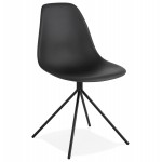 Chaise design industrielle pieds métal noir MELISSA (noir)
