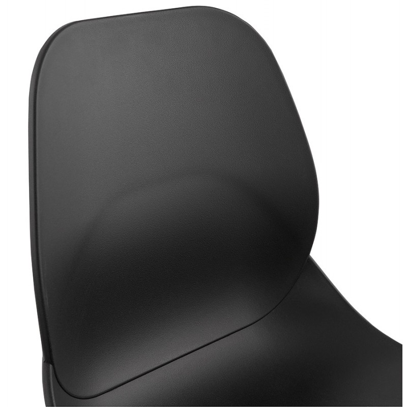 MALAURY weiß Metall Fuß stapelbar Design Stuhl (schwarz) - image 47779