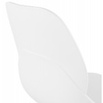 Silla de diseño apilable de pie de metal blanco MALAURY (blanco)
