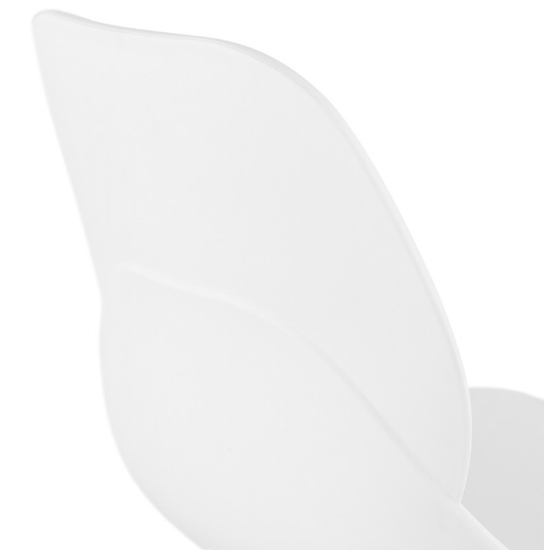 Silla de diseño apilable de pie de metal blanco MALAURY (blanco) - image 47802