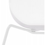 MALAURY sedia di design impilabile piede in metallo bianco (bianco)