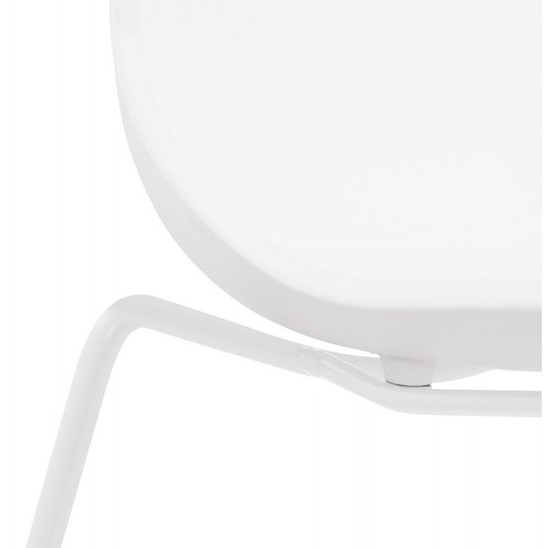 Silla de diseño apilable de pie de metal blanco MALAURY (blanco) - image 47804