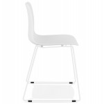 Chaise moderne empilable pieds métal blanc ALIX (blanc)