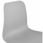 Chaise moderne empilable pieds métal blanc ALIX (gris clair)