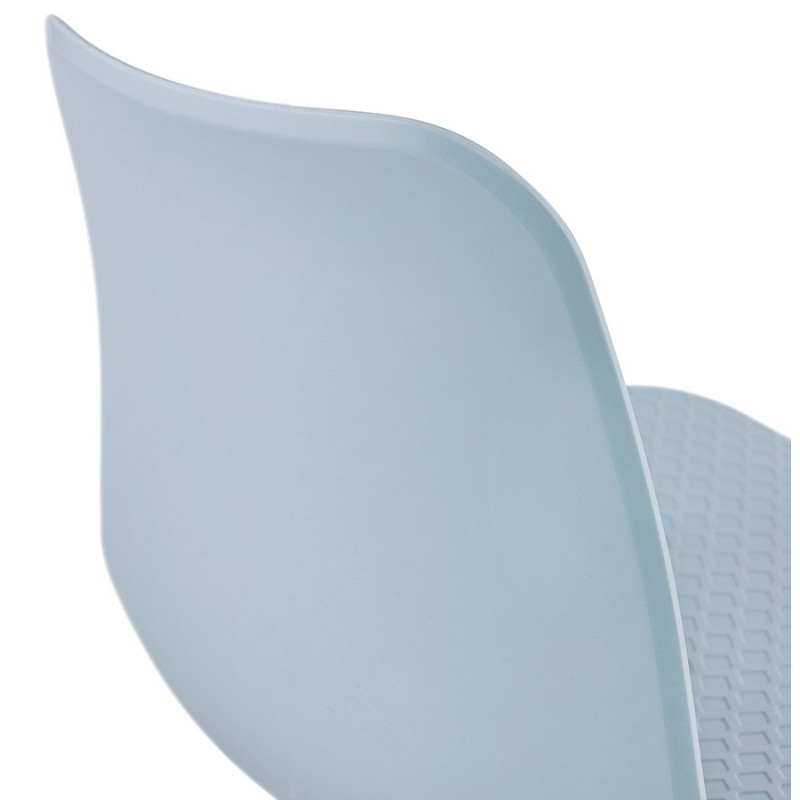 Moderne Stuhl stapelbare weiße Metallfüße ALIX (himmelblau) - image 47839