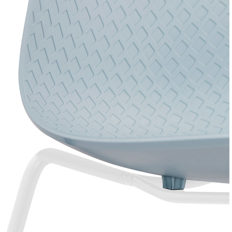 Sedia moderna impilabile piedi bianchi in metallo ALIX (azzurro cielo) - image 47840