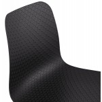 Moderne Stuhl stapelbare Füße weiß Metall ALIX (schwarz)