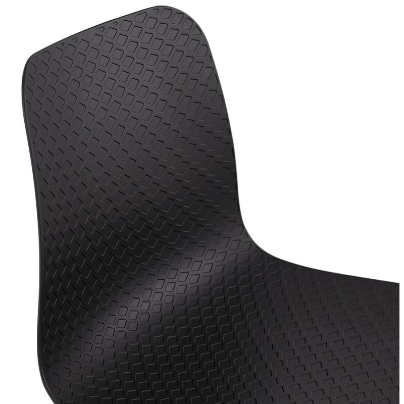 Sedia moderna impilabile piedi bianco metallo ALIX (nero) - image 47847