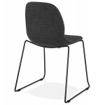 Chaise design empilable en tissu pieds métal noir MANOU (gris foncé)