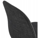 Silla apilable de diseño en tela de patas de metal negro MANOU (gris oscuro)
