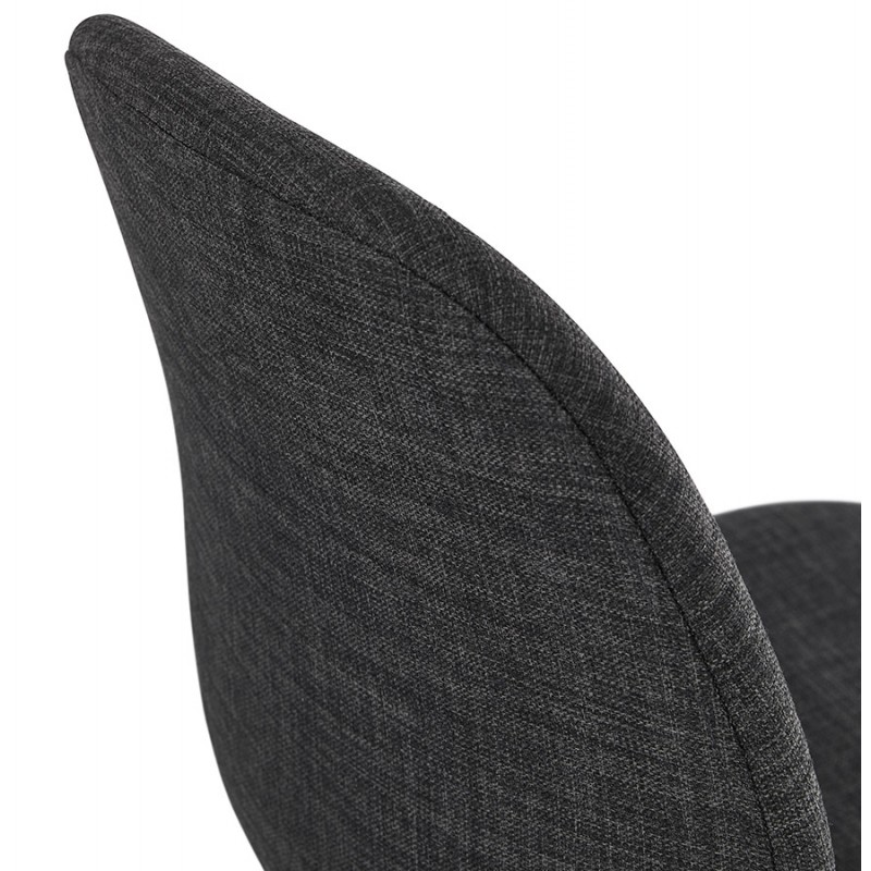Design stackable chair in black metal legs fabric MANOU (dark gray) - image 47876