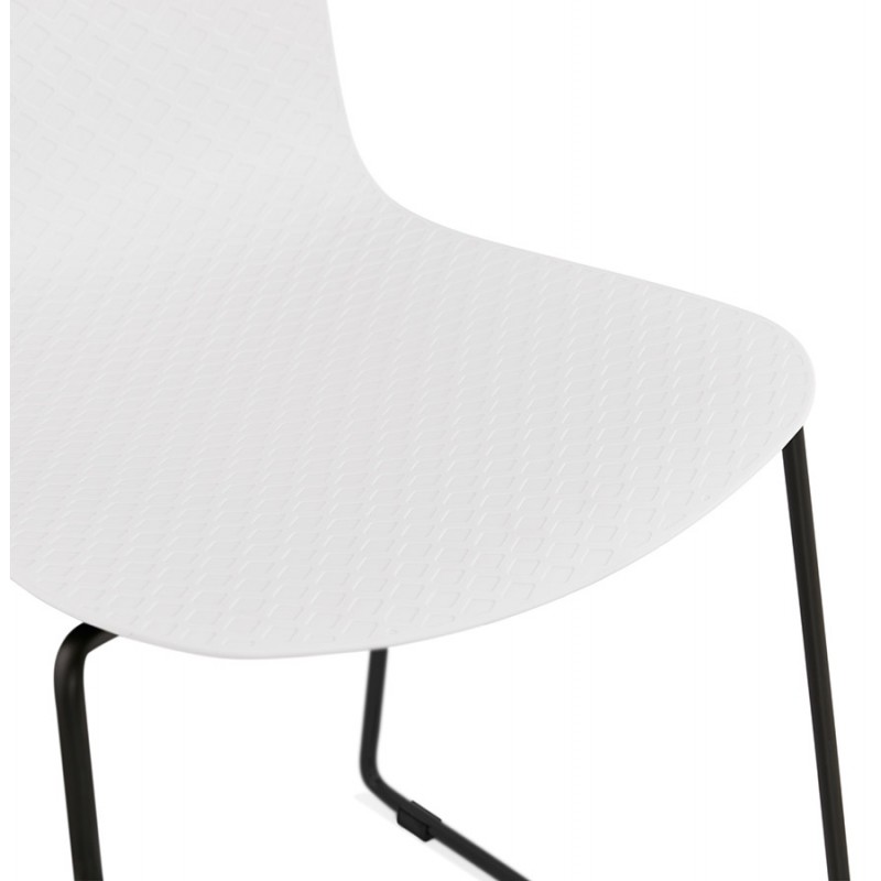 Silla moderna apilable patas de metal negro ALIX (blanco) - image 47884