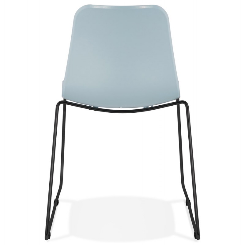 Modern chair stackable black metal feet ALIX (sky blue) - image 47909