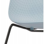 Moderne Stuhl stapelbare schwarze Metallfüße ALIX (himmelblau)