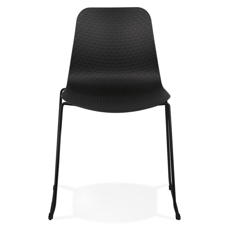 Modern chair stackable black metal feet ALIX (black) - image 47915