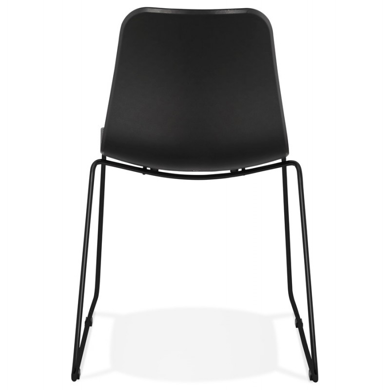 Sedia moderna impilabile piedi in metallo nero ALIX (nero) - image 47918