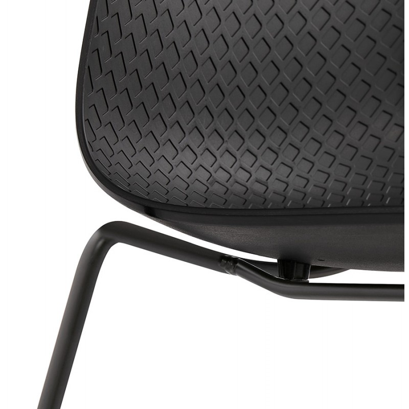 Sedia moderna impilabile piedi in metallo nero ALIX (nero) - image 47921
