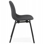 Design und zeitgenössischer Stuhl aus schwarzem Holzfußstoff MARTINA (anthrazitgrau)
