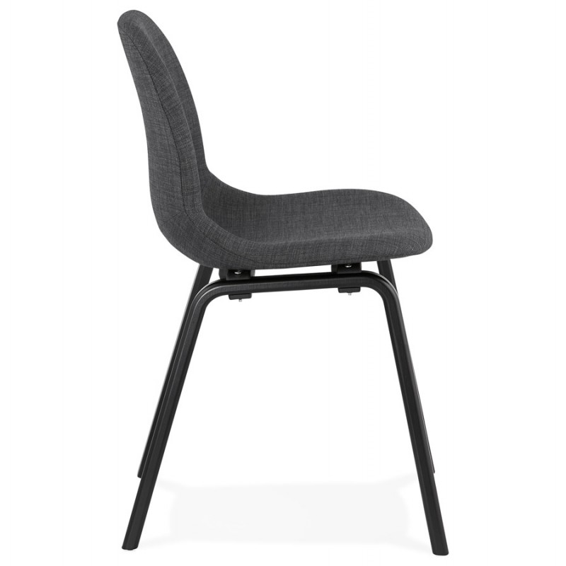 Design and contemporary chair in black wooden foot fabric MARTINA (anthracite grey) - image 47938
