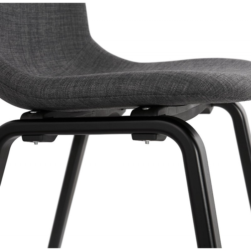 Design and contemporary chair in black wooden foot fabric MARTINA (anthracite grey) - image 47943