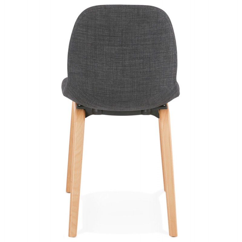 Design chair and Scandinavian foot fabric wood natural finish MARTINA (anthracite grey) - image 47953