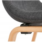 Design chair and Scandinavian foot fabric wood natural finish MARTINA (anthracite grey)