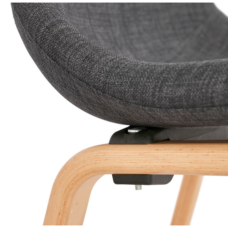 Design chair and Scandinavian foot fabric wood natural finish MARTINA (anthracite grey) - image 47958