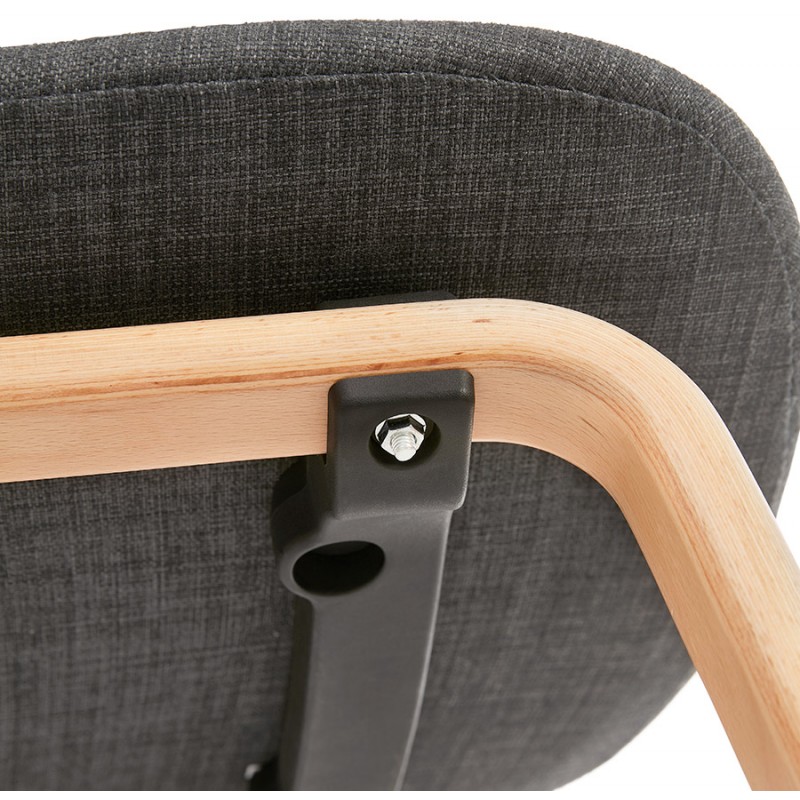 Design chair and Scandinavian foot fabric wood natural finish MARTINA (anthracite grey) - image 47960