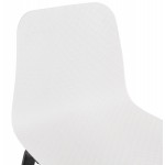 Silla de diseño de pie de madera negra sandy (blanco)