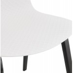 Chaise design pieds bois noir SANDY (blanc)