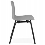 Sandy black wooden foot design chair (light grey)