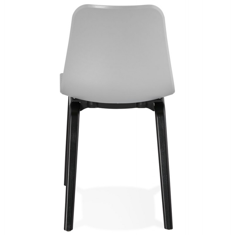 Sandy black wooden foot design chair (light grey) - image 47998