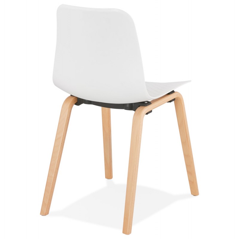 Scandinavian design chair wooden foot natural finish SANDY (white) - image 48012