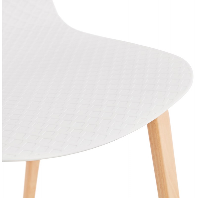 Silla de diseño escandinavo acabado natural pie de madera SANDY (blanco) - image 48016