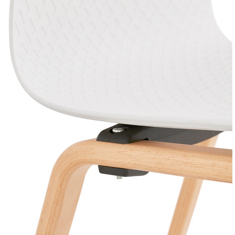 Silla de diseño escandinavo acabado natural pie de madera SANDY (blanco) - image 48018
