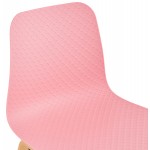 Silla de diseño escandinavo pie madera acabado natural SANDY (rosa)