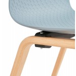 Scandinavian design chair foot wood natural finish SANDY (sky blue)
