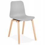 Stuhl Design skandinavischen Fuß Holz natürliche Oberfläche SANDY (hellgrau)