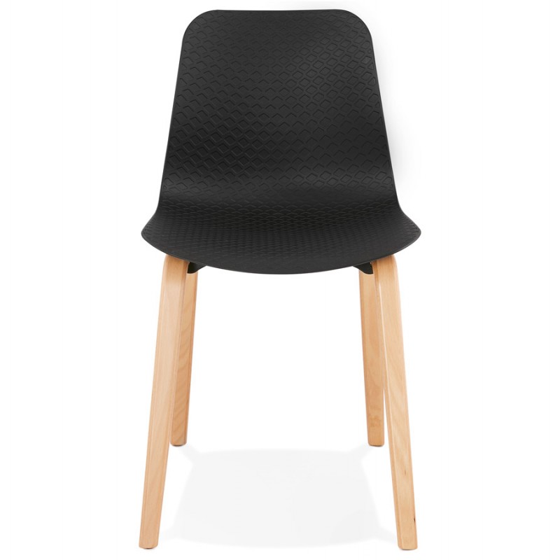 Chaise design scandinave pied bois finition naturelle SANDY (noir) - image 48069