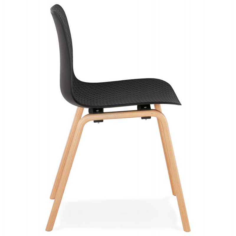 Skandinavische Design Stuhl Holz Fuß natürliche Oberfläche SANDY (schwarz) - image 48070