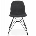 MOUNA schwarz Metall Fuß Stoff Design Stuhl (anthrazitgrau)