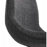 Silla de diseño de tela de pie de metal negro MOUNA (gris antracita)