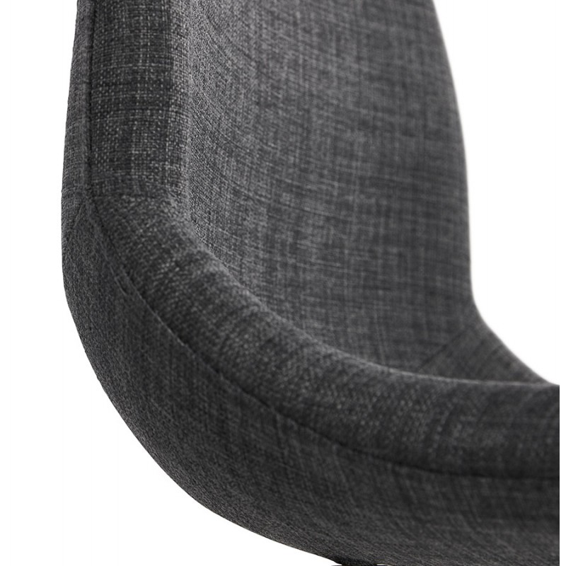 Chaise design industrielle en tissu pieds métal noir MOUNA (gris anthracite) - image 48115