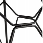 Silla de diseño de tela de pie de metal negro MOUNA (gris antracita)